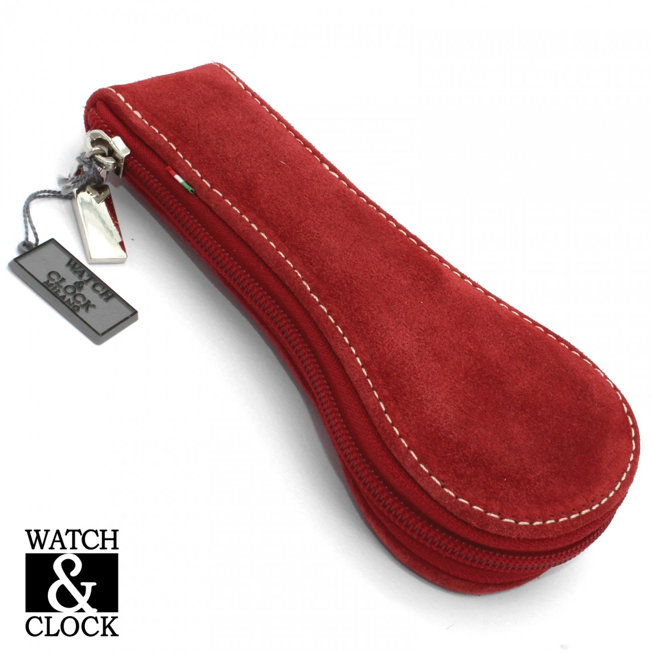 Porta Orologio Zip - Camoscio Rosso